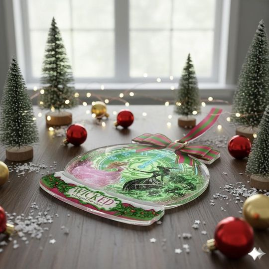 Custom Elphaba Glinda Ornament, Personalized Wicked Musical Christmas Acrylic 2D Flat Ornament