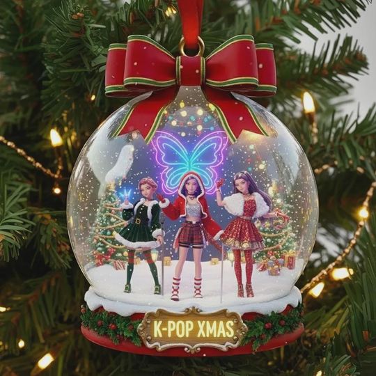 Personalized Kpop Demon Hunters Ornament, Custom Huntrix Christmas Keepsake