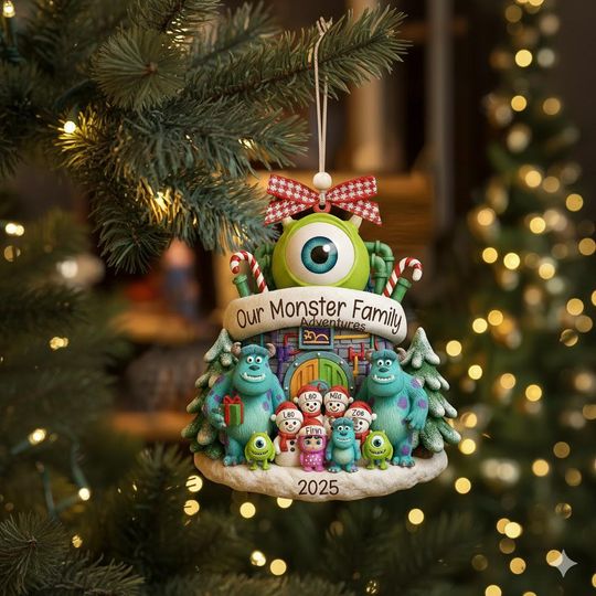 Personalized Monsters Inc. Family Christmas Acrylic Ornament