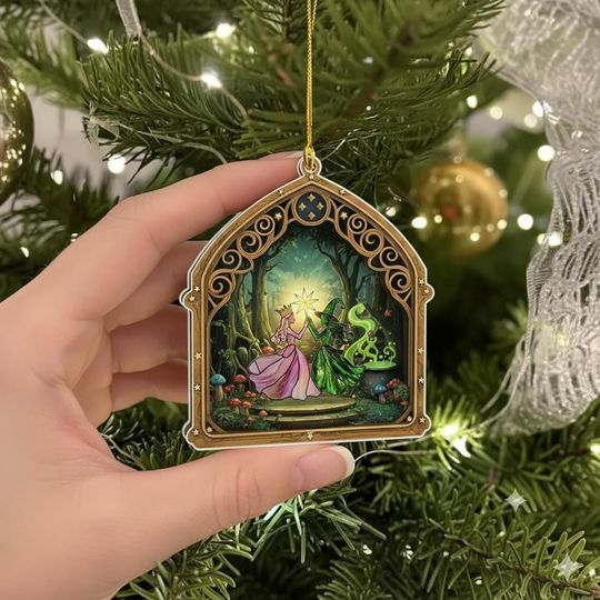 Wicked Witch Acrylic Christmas Ornament: Elphaba & Glinda Keepsake