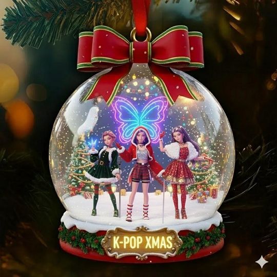 Personalized Kpop Demon Hunters Ornament, Custom Huntrix Christmas Keepsake