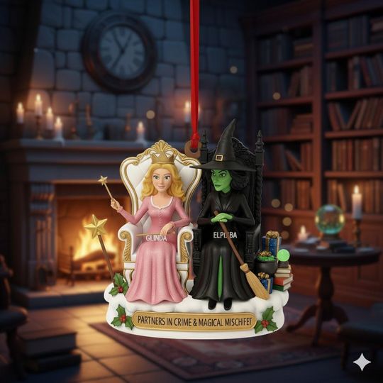 Wicked Christmas Ornament: Elphaba & Glinda Friendship Keepsake
