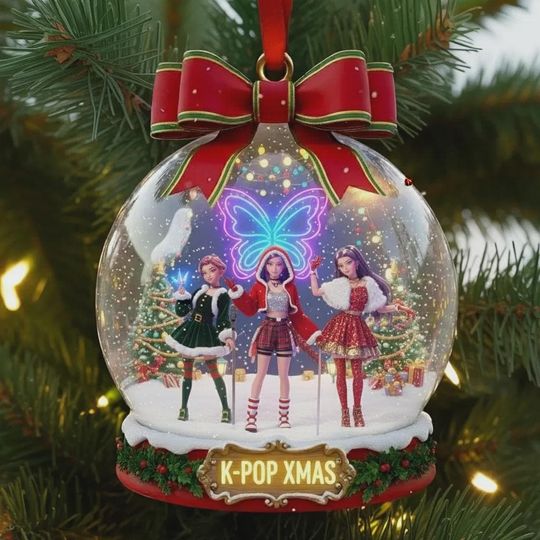 Personalized Kpop Demon Hunters Ornament, Custom Huntrix Christmas Keepsake