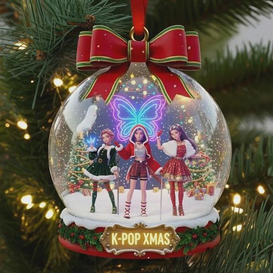 Personalized Kpop Demon Hunters Ornament, Custom Huntrix Christmas Keepsake