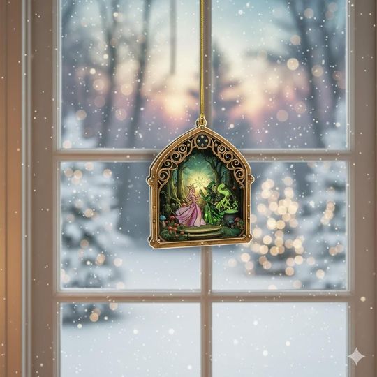 Wicked Witch Acrylic Christmas Ornament: Elphaba & Glinda Keepsake