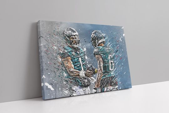 DeVonta Smith Canvas Philadelphia Eagles Poster Football Wall Art football Player Canvas Print Sports Home Decor S47 Christmas Gift
