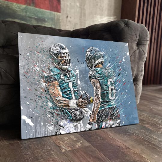 DeVonta Smith Canvas Philadelphia Eagles Poster Football Wall Art football Player Canvas Print Sports Home Decor S47 Christmas Gift