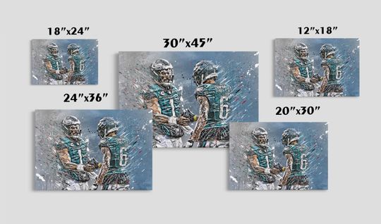 DeVonta Smith Canvas Philadelphia Eagles Poster Football Wall Art football Player Canvas Print Sports Home Decor S47 Christmas Gift