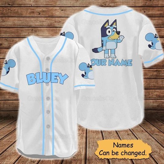 BlueyDad Vintage Baseball Jersey for Fans, Dog-themed Baseball Shirt