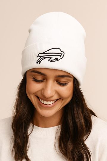 White Buffalo Bills Knit Beanie | Embroidered Logo