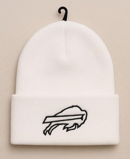 White Buffalo Bills Knit Beanie | Embroidered Logo