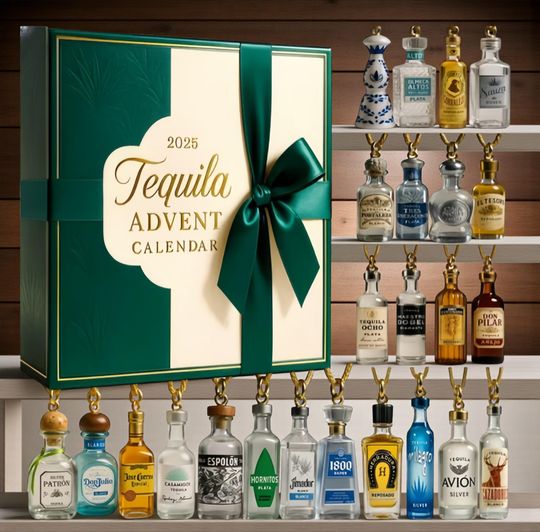 2D Acrylic Tequila Advent Calendar Display Box | Agave Spirits Christmas Countdown (Empty)