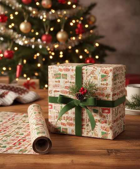 Marcus The Worm Christmas Wrapping Paper, Funny Gift Wrap