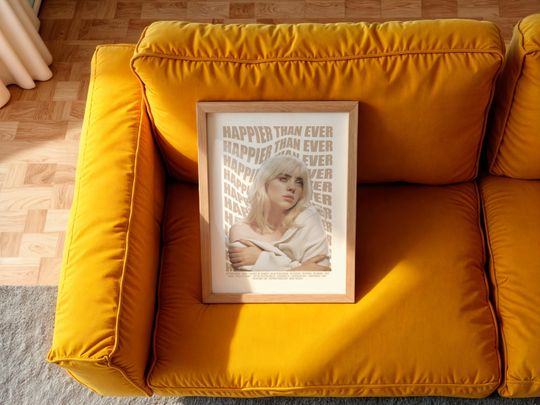 Billie Eilish Happier Than Ever Poster Premium Matte Vertical