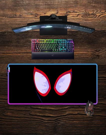Spider-Man LED Mouse Pad Miles Morales RGB Gaming Desk Mat