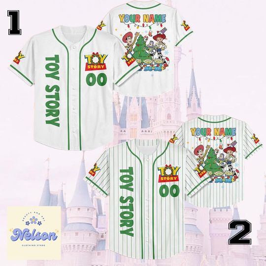 Personalized Toy Story Christmas Baseball Jersey, Custom Pixar Jersey, Holiday Team Outfit, Funny Xmas Gift for Fans