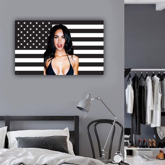 Megan Fox Black Flag Wall Tapestry for Dorm Bedroom Decor