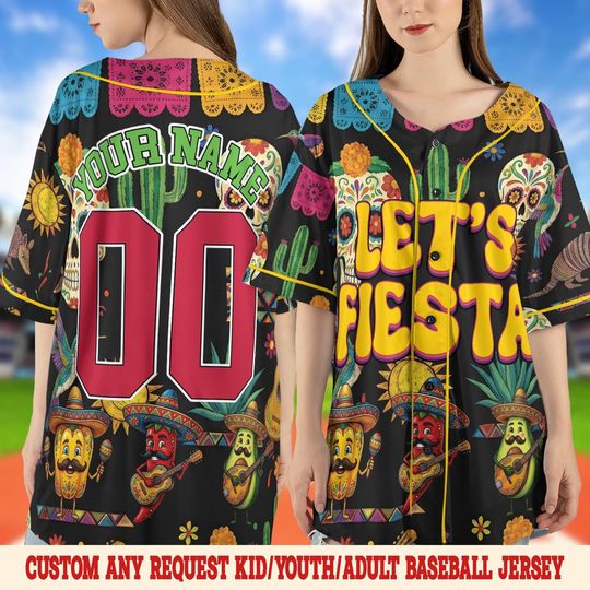 Cinco de Mayo Baseball Jersey, Fiesta Party Shirt, Mexican Holiday Jersey Tee, Sombrero Taco Margarita Celebration Gift SMTL19