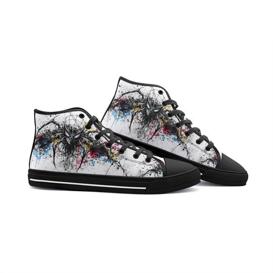 Spiderman Paint Unisex High Top Canvas Shoes