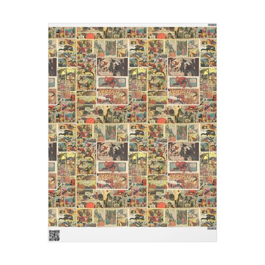 Vintage Comic Strip Wrapping Paper | Retro Superhero Gift Wrap