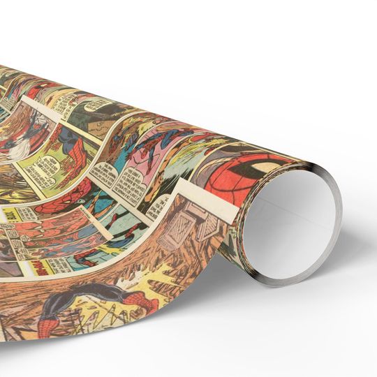Vintage Comic Strip Wrapping Paper | Retro Superhero Gift Wrap