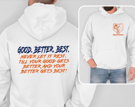 Chicago Bears Hoodie | Double Sided Motivational Sweatshirt | Bear Down Fan Gift