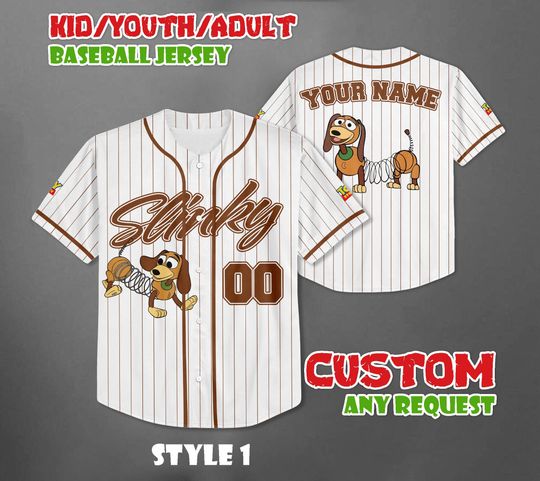 Personalized Slinky Dog Baseball Jersey, Custom Toy Story Outfit