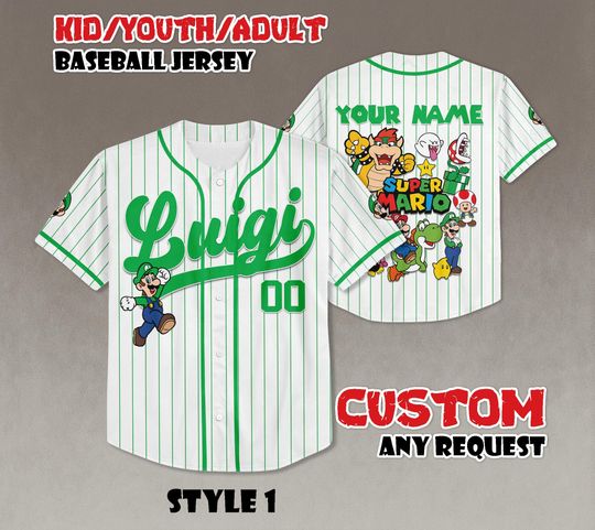 Custom Super Mario Luigi Baseball Jersey, Disneyland Trip Shirt