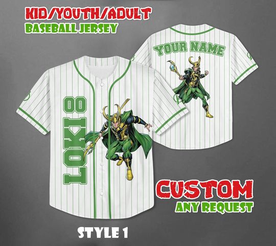 Custom Loki Baseball Jersey, Disney Marvel Baseball Team Outfit