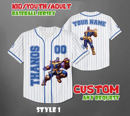 Custom Thanos Baseball Jersey, Disney Marvel Baseball Team Outfit
