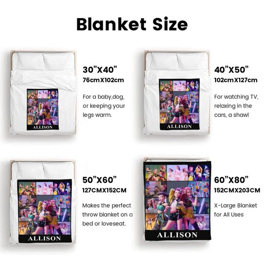 Personalized K-Pop Demon Hunter Blanket  Custom Saja Boys Fantasy Throw