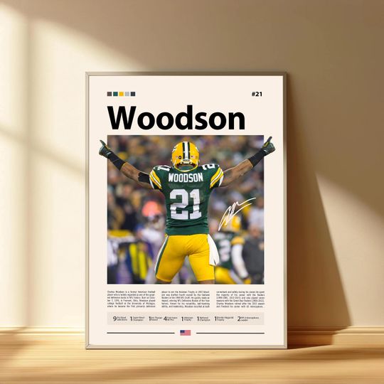 Charles Woodson Poster, Michigan Wolverines Football Poster, Sports Bedroom Posters