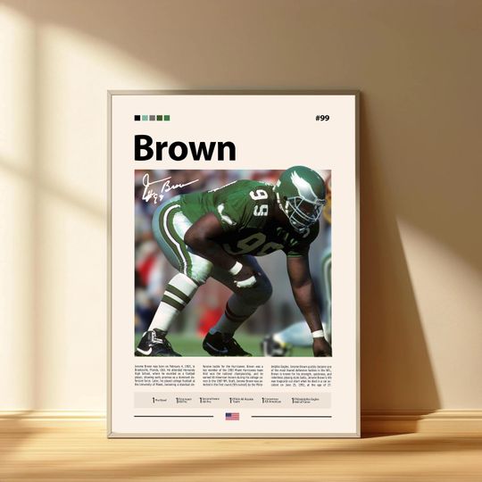 jerome brown poster, Philadelphia Eagles Football Poster, Sports Bedroom Posters