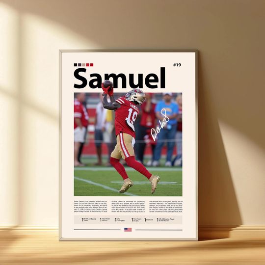 Deebo Samuel Poster, San Francisco 49ers Football Poster, Sports Bedroom Posters