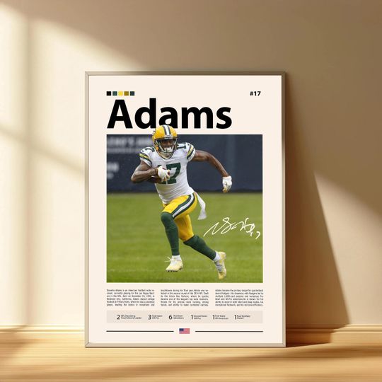 Devante Adams Poster, Las Vegas Raiders Football Poster, Sports Bedroom Posters