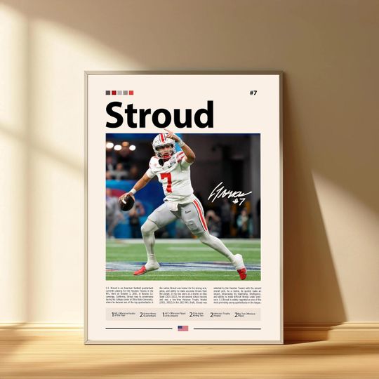 C.J. Stroud Poster, Houston Texans Football Poster, Sports Bedroom Posters