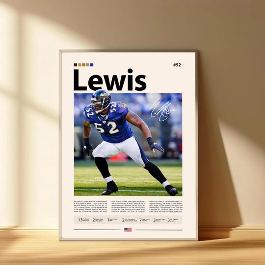 Ray Lewis Poster, Baltimore Ravens Football Poster, Sports Bedroom Posters