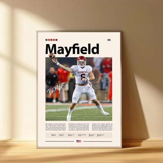 Baker Mayfield Poster, Cleveland Browns Football Poster, Sports Bedroom Posters