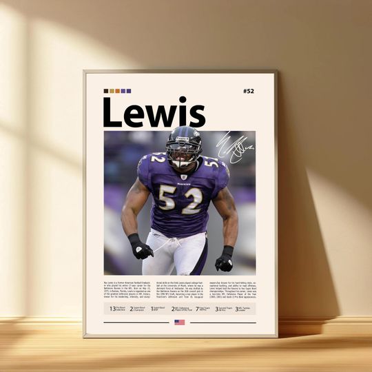 Ray Lewis Poster, Baltimore Ravens Football Poster, Sports Bedroom Posters
