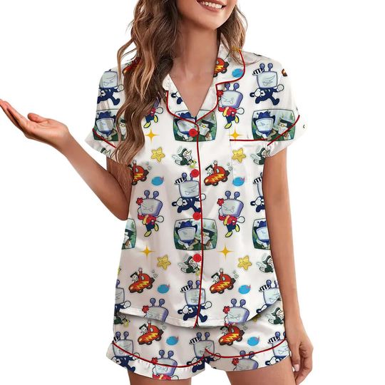 Tenna Deltarune ITS TV TIME Game Pajamas Set Short, Dtg Video game shirt