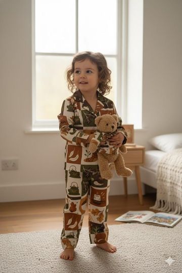 Autumn Patchwork Pajama Set, Cozy Fall Sleepwear,  Cottagecore Lounge Set