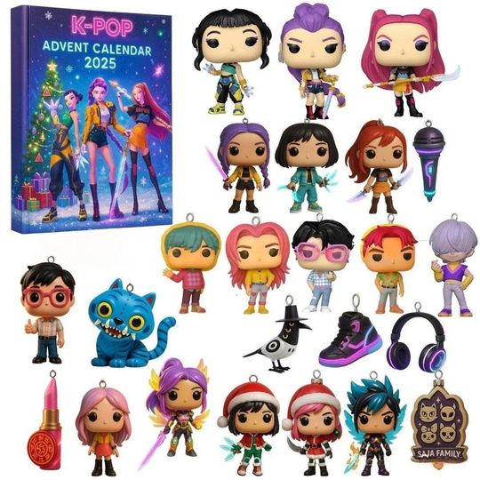 Kpop Devil Hunters Advent Calendar 2D 24 Days 2025 Christmas Best Countdown Gift, Anime Advent Countdown Box