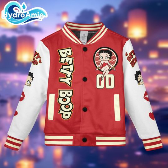 Personalized Betty Boop Varsity Jacket, Baseball Outerwear