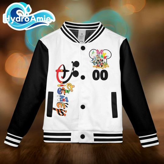 Custom Mickey and Friends Varsity Jacket, Personalized Baseball Jacket