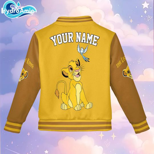 Custom Simba Varsity Jacket, Personalized Lion King Baseball Jacket