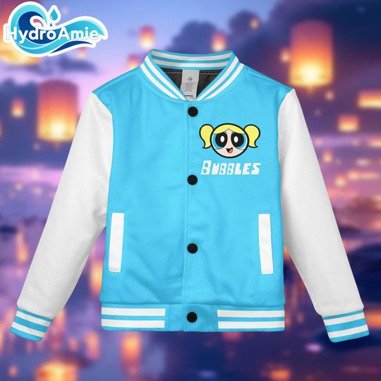 Personalized Bubbles Varsity Jacket, Cartoon The Powerpuff Girls Baseball Jacket, Baseball Team Outfit
