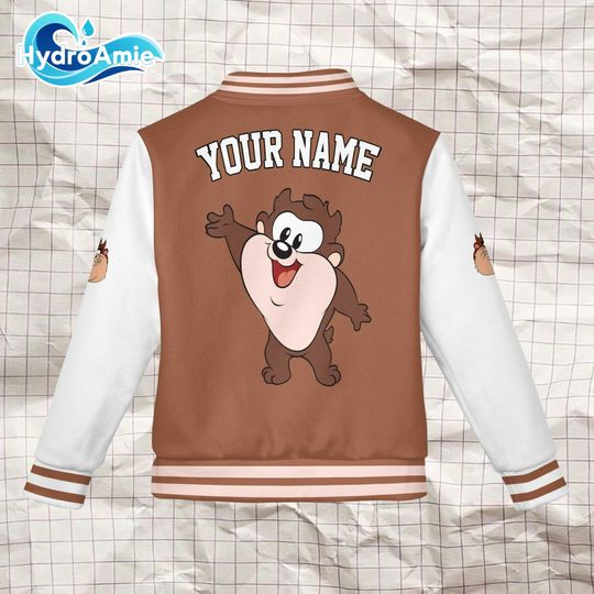 Custom Baby Taz Varsity Jacket, Looney Tunes Baseball Jacket