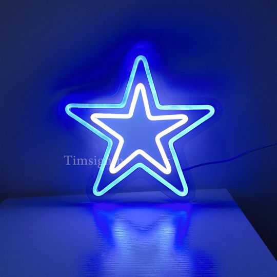 Handmade Dallas Cowboys LED Neon Sign, Sports Man Cave Decor