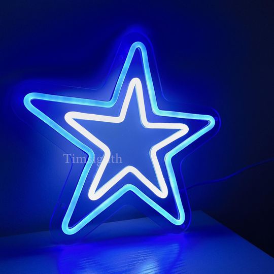 Handmade Dallas Cowboys LED Neon Sign, Sports Man Cave Decor