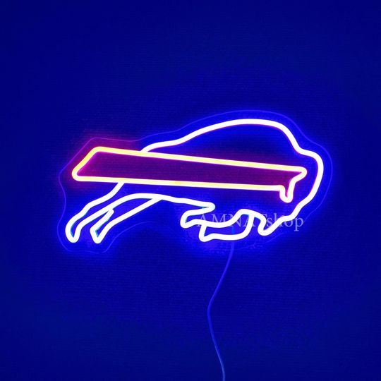Buffalo Football Neon Sign, Bar Decor